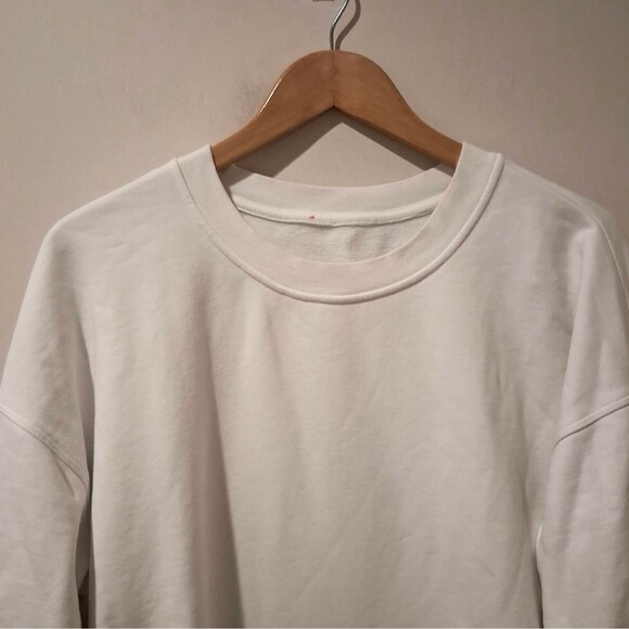 Lululemon Perfectly Oversized Crew Neck Sweatshirt White Size 10 Outdoors Lounge - Picture 5 of 8